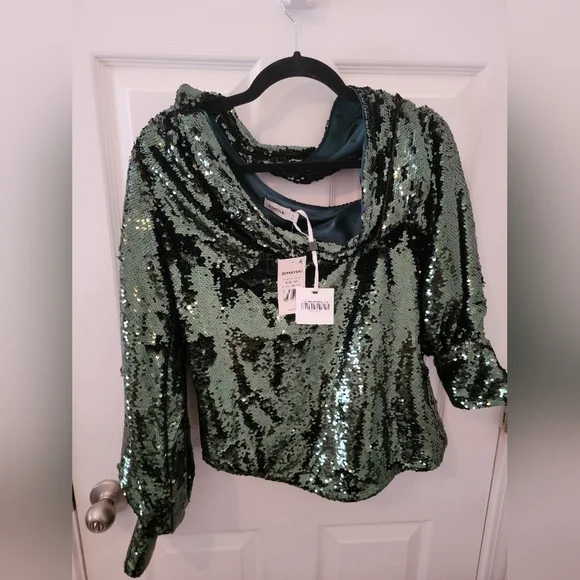 Simkhai Womens Green Alice One-Shoulder Top NWT - Picture 6 of 12